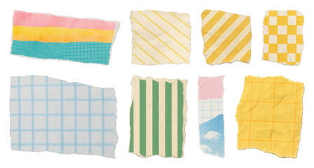 Colorful torn paper textures