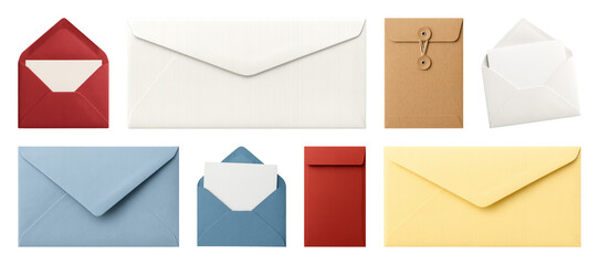 Colorful envelopes various sizes