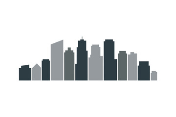 Obraz premium City skyline silhouette vector illustration on a white background