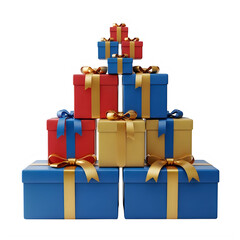 Father's day gift ideas colorful presents isolated on transparent background