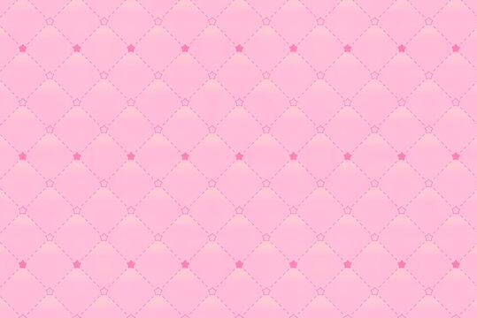 Pink quilted background with small diamond-shaped patterns and pink polka dots for a soft, feminine aesthetic