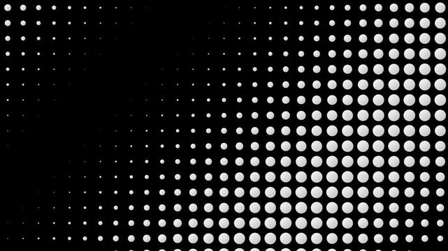 A black and white image of many small dots