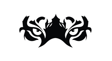 Intense feline eyes and tribal design a striking black silhouette © Taylor