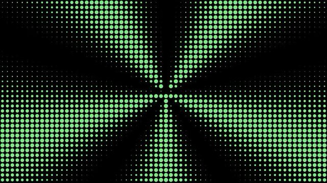 A green and black pixelated image with a starburst pattern