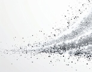 Obraz premium Abstract Silver Glittering Particle Stream on White Background Illustration