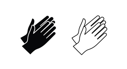 Obraz premium Two hands clapping one solid one outlined a striking silhouette