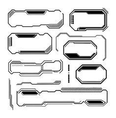 Obraz premium Digital HUD text label PNG isolated on transparent background with modern tech speech bubble