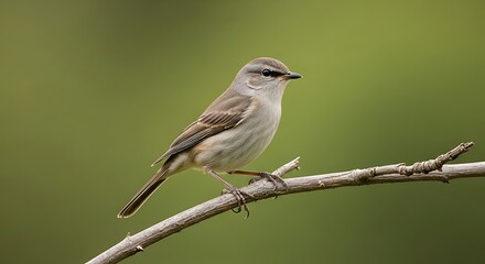 Obraz premium Small bird perched on a branch against a blurred green background