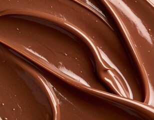 Smooth Rich Chocolate Spread on Dark Surface with Glossy Texture
