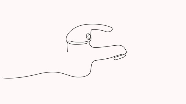 continuous line drawing of Water Tap,line art animation