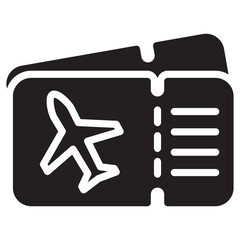 Flight Ticket Glyph Icon