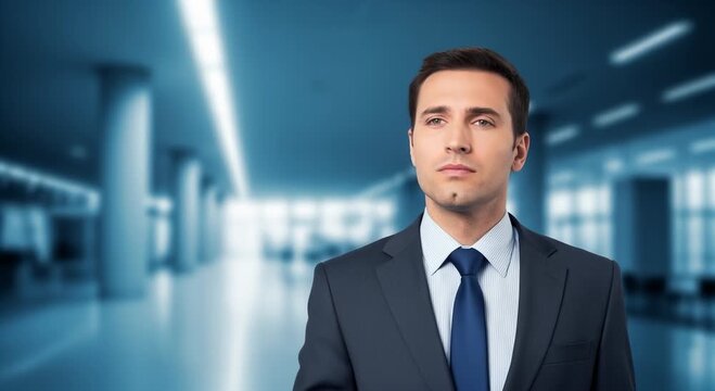 Man in Suit Contemplating With Question Mark Thought Bubble, Then Finding Clarity