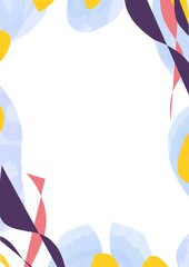 Obraz premium Abstract Colorful Modern Background Design.Minimal abstract background with soft blue shapes, yellow accents and dynamic purple-pink curves. Modern artistic layout ideal for presentation slides and br
