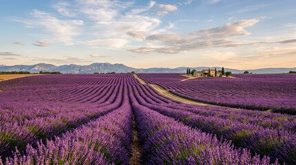 Fototapeta premium Provence Lavender Fields with a Charming Stone House