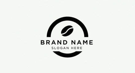 Obraz premium Simple Coffee Bean Logo Template Design.
