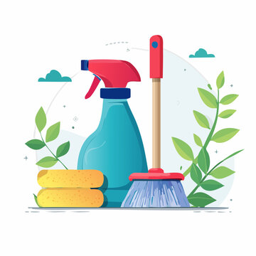 Kit de nettoyage &ndash; illustration d&rsquo;accessoires m&eacute;nagers