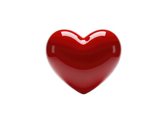 Obraz premium Glossy red 3D heart shape icon isolated on transparent background