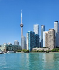 Obraz premium Toronto CN Tower Waterfront Cityscape