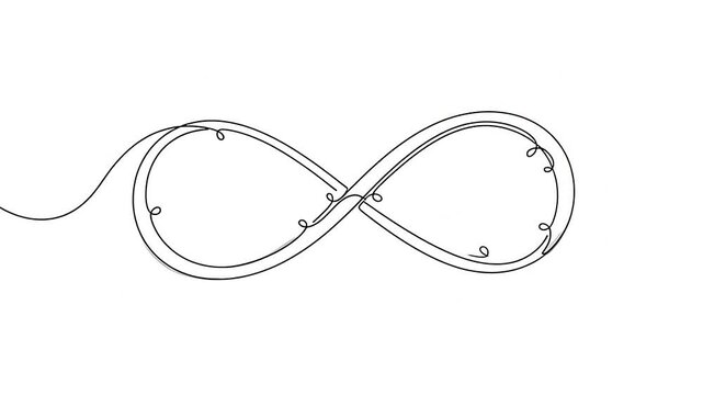 Abstract continuous line drawing of a simple organic shape on a white background