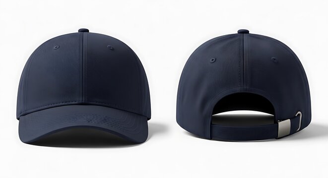 Mockup of a navy blue color baseball cap