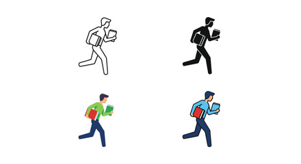 Fototapeta premium Student Running Books Commercial