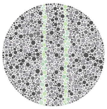 Two-Line Icon in Color Blind Test Style for Digital Health App UI