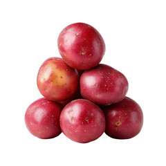 Obraz premium PNG of A vibrant stack of six fresh red potatoes