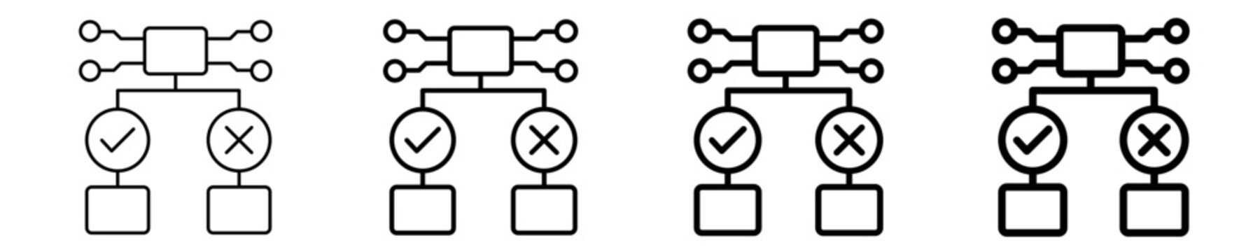 Smart Decision Tree  Icon Set Different Style Collection
