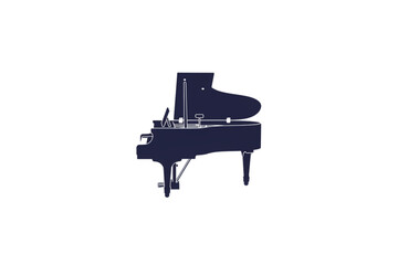 Elegant Grand Piano: A minimalist illustration showcases a grand piano. This timeless instrument is presented in a clean, uncluttered style. 