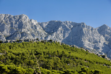 Fototapeta premium Mountain landscape of the Mosor Mountains in Dalmatia in late summer