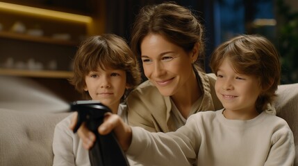 Fototapeta premium A family conducts spray disinfection in their home, targeting frequently touched surfaces, showcasing the importance of personal health and hygiene for a safe living space. cinematic color