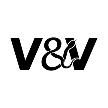 V&V snake logo icon isolated on white background