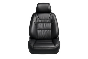 Naklejka premium Black leather car seat isolated transparent background