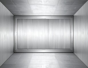 Abstract Metallic Box Interior with Soft Lighting and Smooth Surfaces