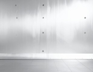 Smooth Silver Wall with Minimalist Design and Clean Aesthetic