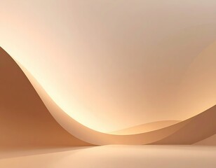 Abstract smooth curves in soft warm tones with minimalist design