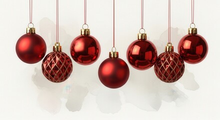 Red Christmas Ornaments Hanging Festive Holiday Season