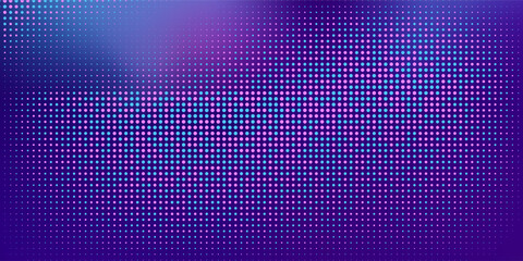 Purple abstract pixel texture bg video screen. Tv pattern background with square noise effect. Futuristic broadcast neon gradient banner for television. Modern vhs led static display element © sholeh