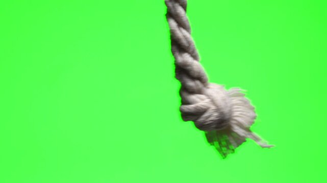 Rope on a green background close-up