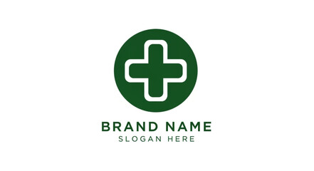Fototapeta premium Medical Cross Logo Template with Brand Name Placeholder.