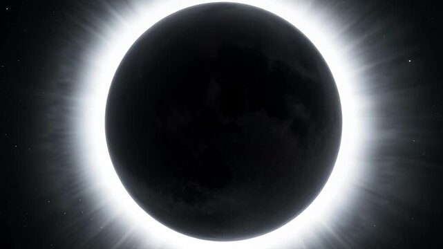 Solar eclipse dramatic celestial event with corona effect black background
