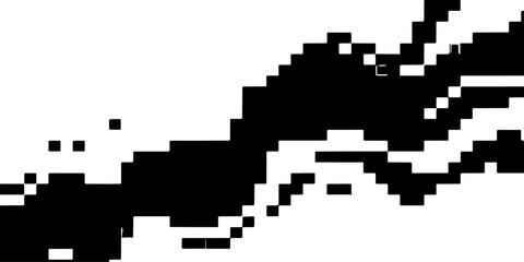 Fototapeta premium A black and white pixelated vector illustration of a computer mouse arrow cursor and hand pointer icon designed for web technology and business interface links.
