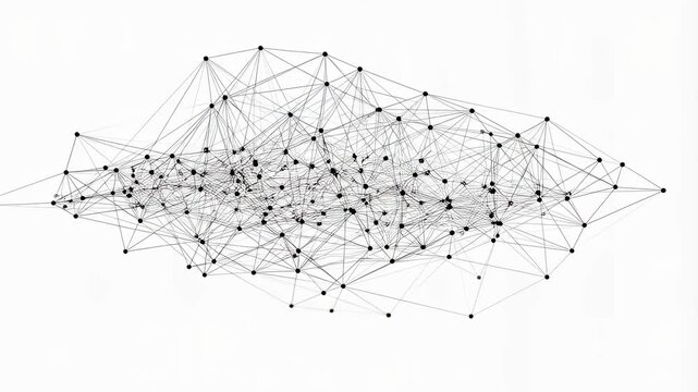 Abstract network structure with interconnected nodes and lines. Represents data connectivity, technology, and digital communication