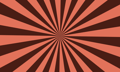 Obraz premium Warm coral and deep brown radial rays create an inviting sunburst effect