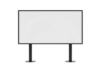 A simple line drawing of a rectangular object supported by two vertical legs. isolated on transparent background