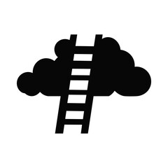 Cloud With Ladder Dream Concept Icon