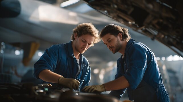 In a massive hangar, the detailed process of spacecraft construction unfolds, revealing technicians meticulously checking components and systems to ensure the vehicle meets stringent safety and