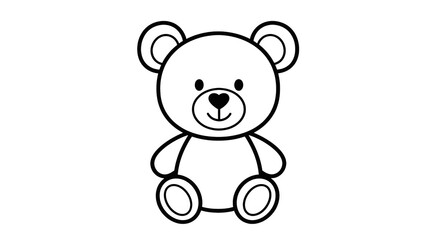 Obraz premium Glitch Art Teddy Bear Outline On Black Background