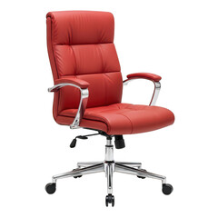 Obraz premium A sleek and modern red office chair with a high back and armrests