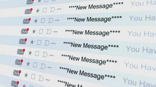 New emails inbox unopen notification screen display